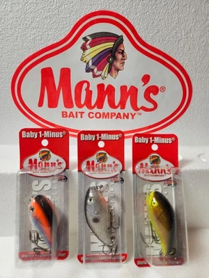 Mann's Bait Company Baby 1- Asst. #F (3 lures & decal) - Image 1 of 4
