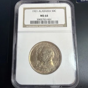 1921 Alabama Silver Commemorative Half Dollar NGC MS64 - Picture 1 of 8