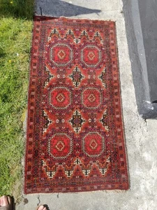Handmade Antique Afghan Carpet Bakhtiari Rug 90 X 172cm (Not Including Tassels) - Picture 1 of 13