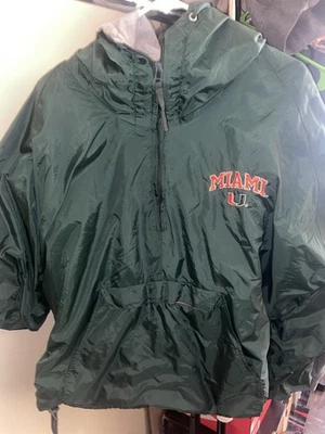 Vintage Miami University Hooded Windbreaker Jacket Green Pullover - Image 1 of 3