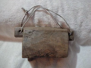 Antique Wooden Cow Bell Original Old Hand Carved - Picture 1 of 7