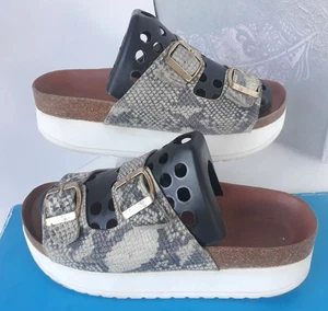 KG by Kurt Geiger NOLA ~ Snake Print Leather Platform Sandal Slides ~Wo's EU 38 - Picture 1 of 19