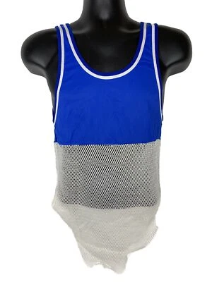 Vintage Tank Top Track Jersey Russell Athletic Royal Blue White 70s NWOT Gold Tg - Image 1 of 4