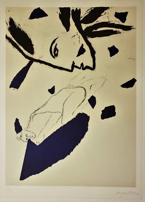 Lápis MIMMO PALADINO ASSINADO Litografia Colorida Original 30/150 Arte RARA OLIMPÍADAS - Imagem 1 de 4