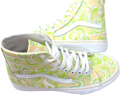 Zapatos para mujer Vans Sk8-Hi remolino cónico verde lima crema lona talla 9,5 nuevos en caja Foto 1 de 4