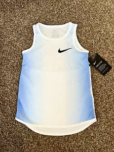 Nike Breathe Instacool White Ghost Blue Training Tank Top Mädchen Gr. 4 (XS) Neu mit Etikett - Bild 1 von 5