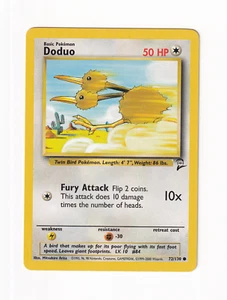 Doduo 72/130 Base Set 2 Common Pokemon Card WOTC Vintage Heavy Played HP - Picture 1 of 2