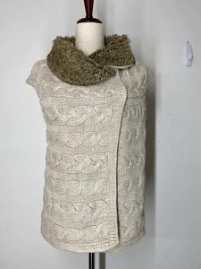 Zara Basic Knit Vest With Faux Fur Size S - Picture 1 of 8