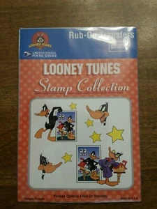 Colección de estampillas de los Looney Tunes 1999 (el paquete contiene 4 transferencias frotadas) ~Nuevo * - Imagen 1 de 1
