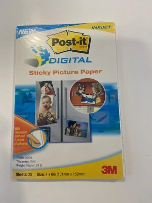Post-it 3M Digital Sticky Picture Paper 25 Sheets 4"x6" Inkjet Matte  - Image 1 of 2