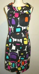 Madison Leigh Womens Size 4 Geometric Mod Style Sleeveless Dress - Picture 1 of 5