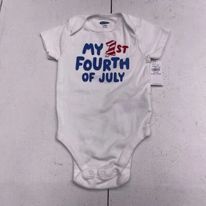 Old Navy My First 4th Of July Short Sleeve Bodysuit Infant Size 6-12 Months - Picture 1 of 5