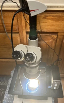 Mc170 Leica Nikon Microscope SMZ-10 Trinocular Stereo Digital Illuminator Scope - Image 1 of 4