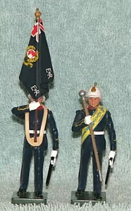 Britains #43029 & 43078 - "Royal Marine Drum Maj & Colour Bearer" - 54mm, LNIBP - Bild 1 von 6