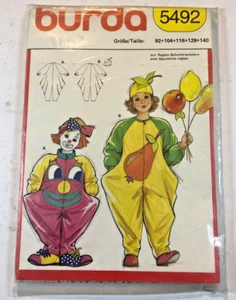 Cartamodello clown Burda bambino costume Carnevale 5492 vintage - Picture 1 of 2
