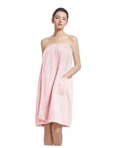 Women'S Soft Wrap Towel Full Length,Bath Robe After Shower Female One Size Pink - Picture 1 of 8