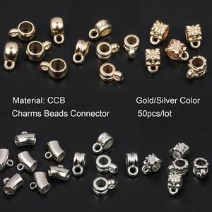 CCB Bail Beads - connettori colore oro argento distanziatore perline creazione gioielli 50 pezzi - Foto 1 di 29