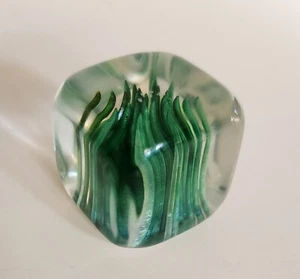 Cubo único de acrílico, resina o lucita con diseño de hierba marina verde, cubo de 1,5" - Imagen 1 de 11