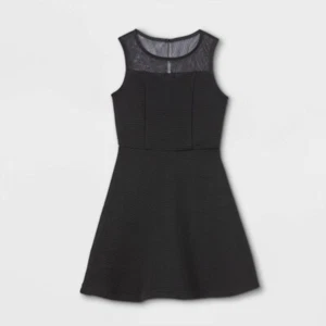 Zenzi Girls' Illusion Neckline Ottoman Dress in Gaga Black Girl Size 8 NWT - Picture 1 of 1