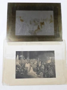 Antique The Marriage Of Pocahontas Etching Plate - Picture 1 of 5
