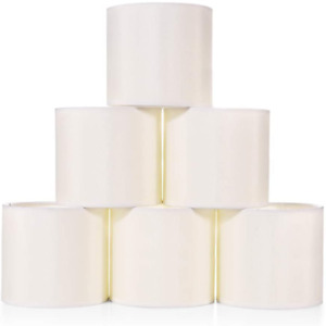 Wellmet Small Lamp Shades,ONLY for Candle Bulbs,Clip-on Drum Mini Cream White 