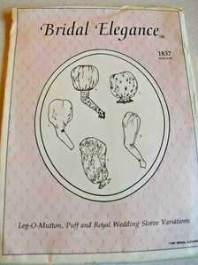 1981 Bridal Elegance #1837 Sleeve Variation for Wedding Pattern Uncut Size 8-20 - Picture 1 of 8