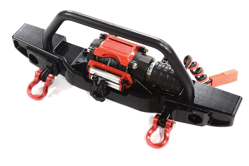 Realistic Front Bumper w/ LED & Power Winch for Axial SCX10 III Scale Crawler - Image 1 of 1