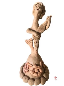 Primitive Guitar Playing Clay Mermaid - Picture 1 of 8