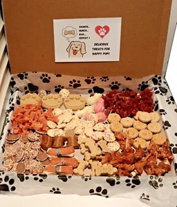 Dog Birthday Treat Gift Box With Selection Choc Treats, Meaty Snacks, Biscuits - Picture 1 of 14