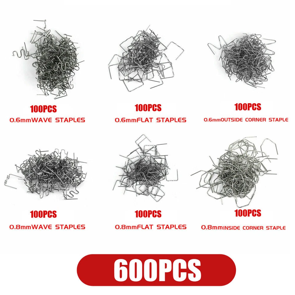 600x Hot Staple for Car Bumper Fender Welder Stapler  Plastic Welding Repair Kit - Image 1 of 4