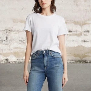Treasure & Bond Damen-T-Shirt weiß entspannt Rundhalsausschnitt Baumwolle neu ohne Etikett – Größe Large - Bild 1 von 7