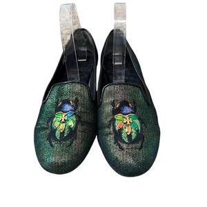 Tory Burch Cailyn Beetle Smoking Slipper Halbschuhe aus schillerndem Leder Gr. 8 - Bild 1 von 9