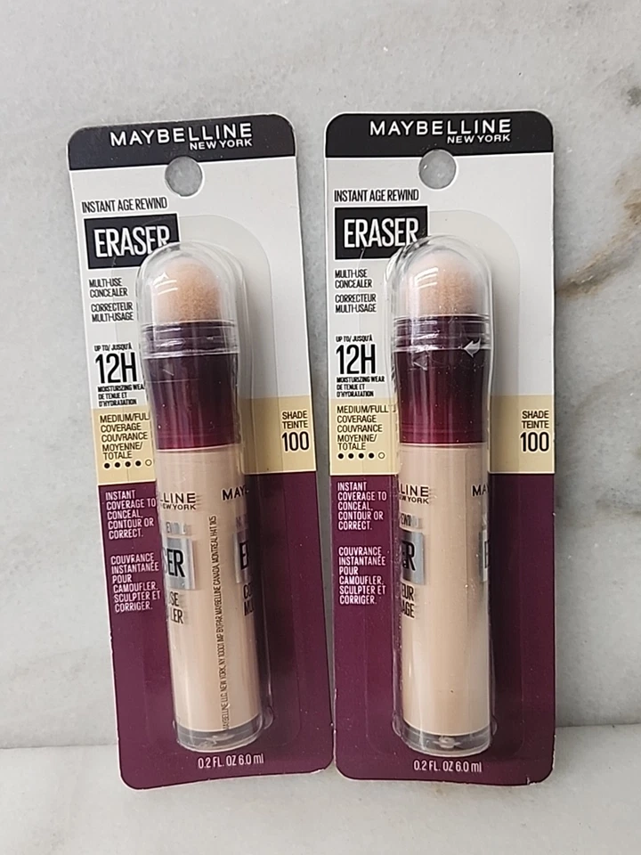 Lot Of 2 Maybelline Instant Age Rewind Instant Eraser Multi Use Concealer #100 - Image 1 of 3
