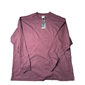 Adidas Basketball Long Sleeve T Shirt Mens XL Burgundy Graphic Tee - Picture 1 of 5