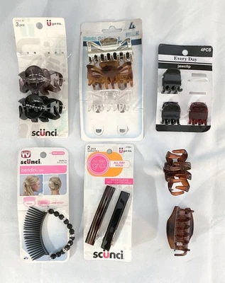 Scunci Hair Claw Clips Jawclips Barrettes Bendini Clip Lot Of 13 Pcs Most New - Image 1 of 4
