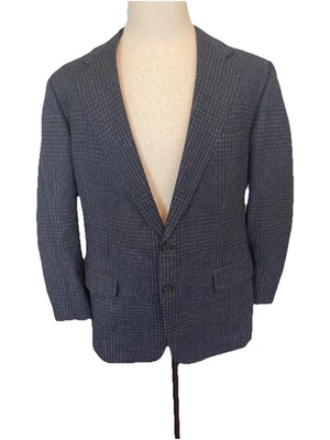 Traje Blazer Chaqueta Neiman Marcus Sandhurst Para Hombre 46 Azul Trabajo a Cuadros Foto 1 de 4