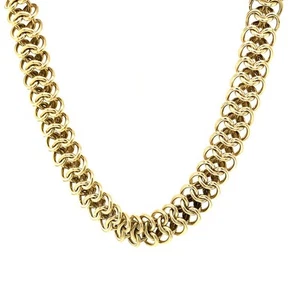 10mm 18kt Yellow Gold German Chain Solid Gold 16in Necklace & 7in Bracelet Set - Picture 1 of 6