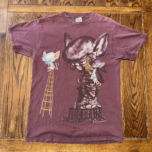 Camiseta De Colección 1995 Pinky and Brain Animaniacs Dibujos Animados Grande Warner Bros - Imagen 1 de 6