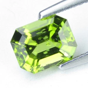 1.98Cts Excellent Natural Peridot 8x6.4x4.7mm Emerald Cut Loose Gemstone- VDO - Picture 1 of 5