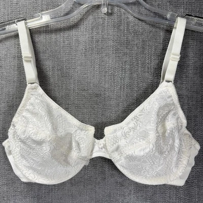 Vintage Vanity Fair Bra Women 36B White Lace Underwire Full Coveragedsweqs - Image 1 of 4