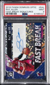 2018 PANINI DONRUSS OPTIC FAST BREAK SIGNATURES #RAL RAY ALLEN PSA 9 AUTO - Bild 1 von 2