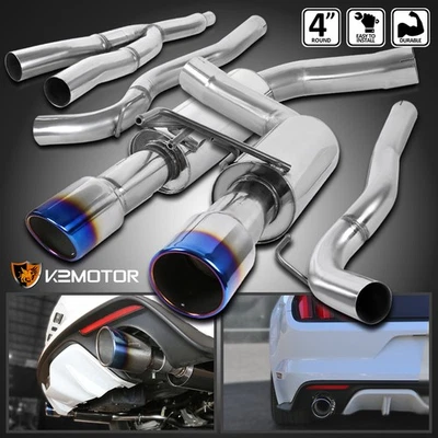 Fits 2015-2021 Ford Mustang 2.3L EcoBoost Burnt Tip Catback Exhaust System Kit Foto 1 de 4
