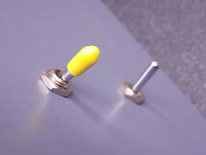 MINIATURE TOGGLE SWITCH BAT CAPS,SLIP-ON YELLOW VINYL , QTY:30 - Picture 1 of 4
