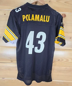 Pittsburgh Steelers Football Jersey Youth XL #43 Troy Polamalu Reebok Non Stitch - Picture 1 of 9