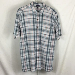 Patagonia Mens Short Sleeve Camp Shirt Multi-Color Plaid L - Picture 1 of 12