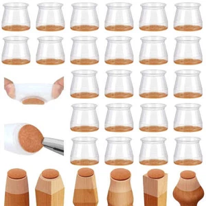 24Pcs Chair Leg Floor Protectors for Hardwood Floors, Silicone Chair Caps Covers - Picture 1 of 14