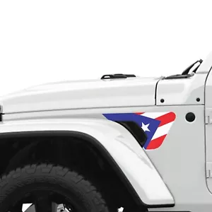 Puerto Rico Flag Vinyl Fender Decal Set Fits Jeep Wrangler JL/Jeep Gladiator - Bild 1 von 7
