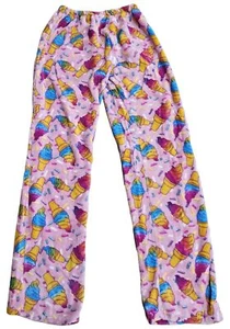 Pajamas Pants Women Junior Small Sleepwear Fleece Sleep Fuzzy PJ Ice Cream Cones - Picture 1 of 1