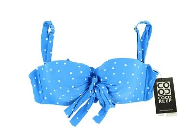Coco Reef Women's Blue Polka Dot Print Bikini Top Swimsuit Separates Size 32/34D - Image 1 of 3