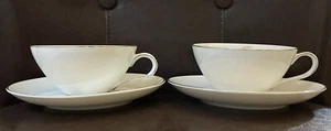 Set of 2 Wentworth Eternal Shape Silver Wheat Coffee/Tea Cup & Saucers Japan - Picture 1 of 6